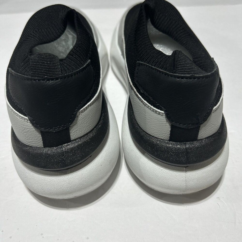 Men's US 10 Black Grey Slip-On Mesh Chunky Sneakers EU 43 XL Casual Walking Shoe - Picture 4 of 7